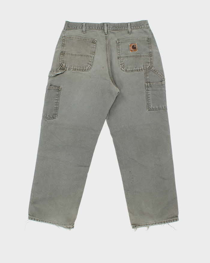 Vintage Y2K 00s Carhartt B11 Moss Distressed Dungaree Fit Carpenter Trousers - W32 L32