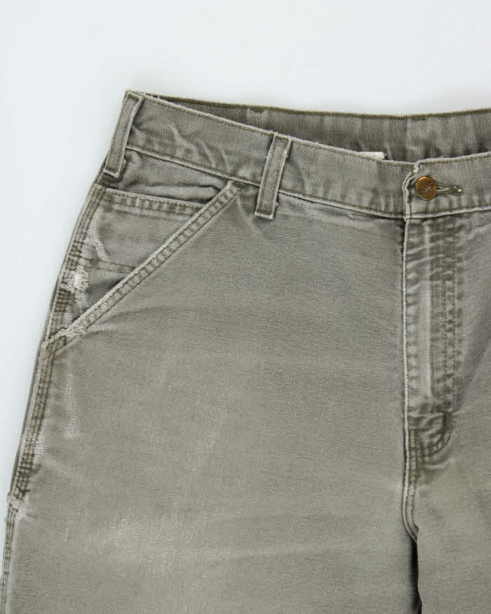 Vintage Y2K 00s Carhartt B11 Moss Distressed Dungaree Fit Carpenter Trousers - W32 L32