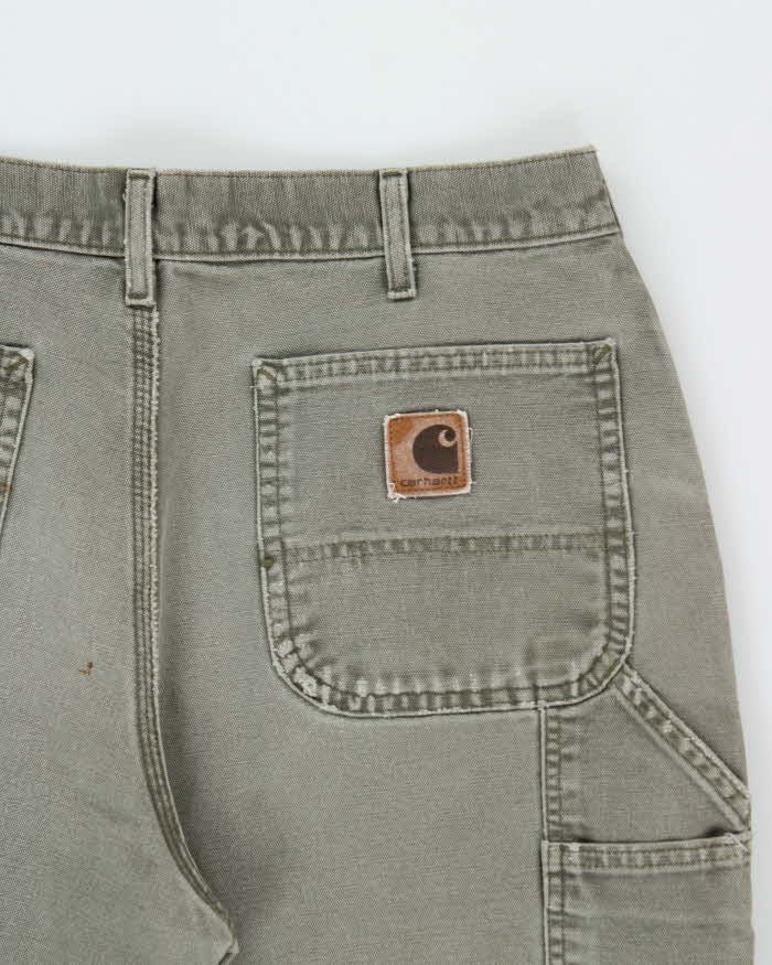 Vintage Y2K 00s Carhartt B11 Moss Distressed Dungaree Fit Carpenter Trousers - W32 L32