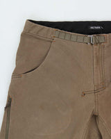 Vintage Arc'teryx Nia Khaki Multi Pocket Cotton Blend Wide Leg Technical Trousers - W36 L34