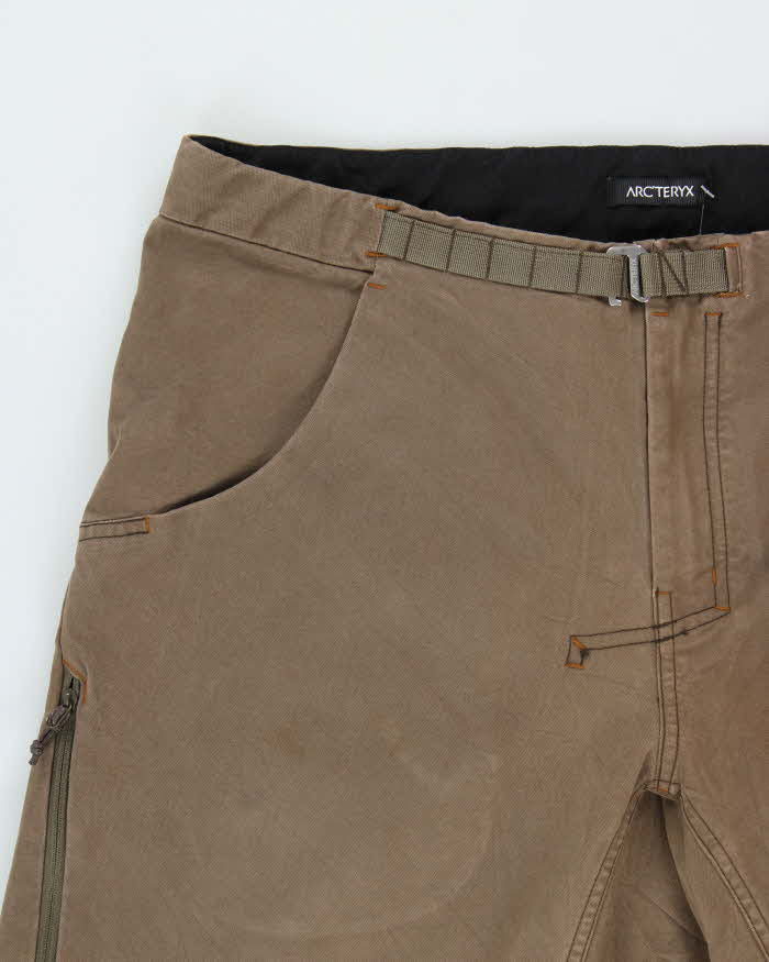 Vintage Arc'teryx Nia Khaki Multi Pocket Cotton Blend Wide Leg Technical Trousers - W36 L34