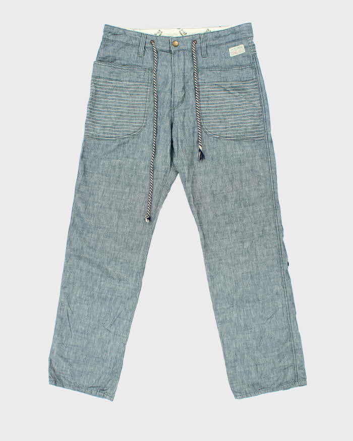 Vintage Edwin 760RS Chambray Denim Banana Fibre Relaxed Straight Leg Trousers - W36 L32