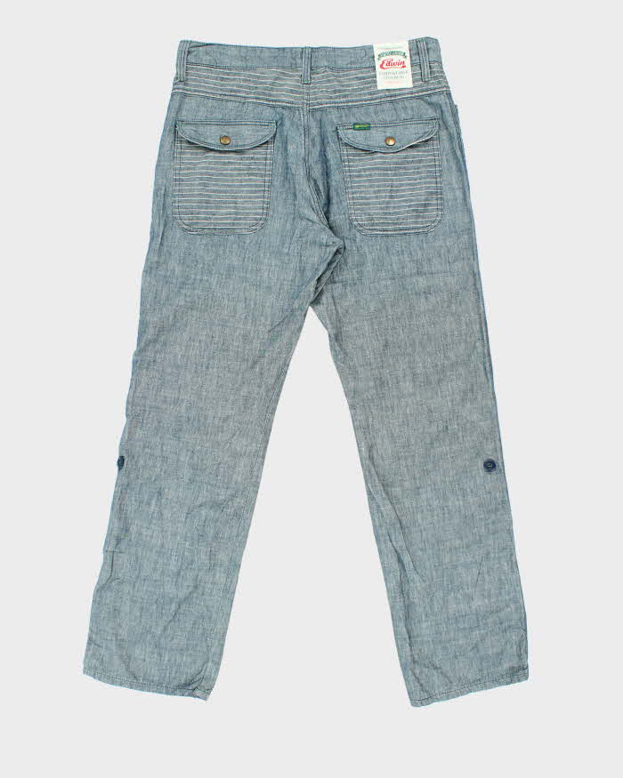 Vintage Edwin 760RS Chambray Denim Banana Fibre Relaxed Straight Leg Trousers - W36 L32