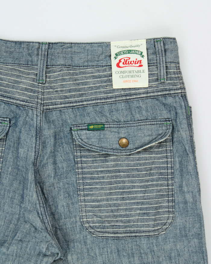 Vintage Edwin 760RS Chambray Denim Banana Fibre Relaxed Straight Leg Trousers - W36 L32