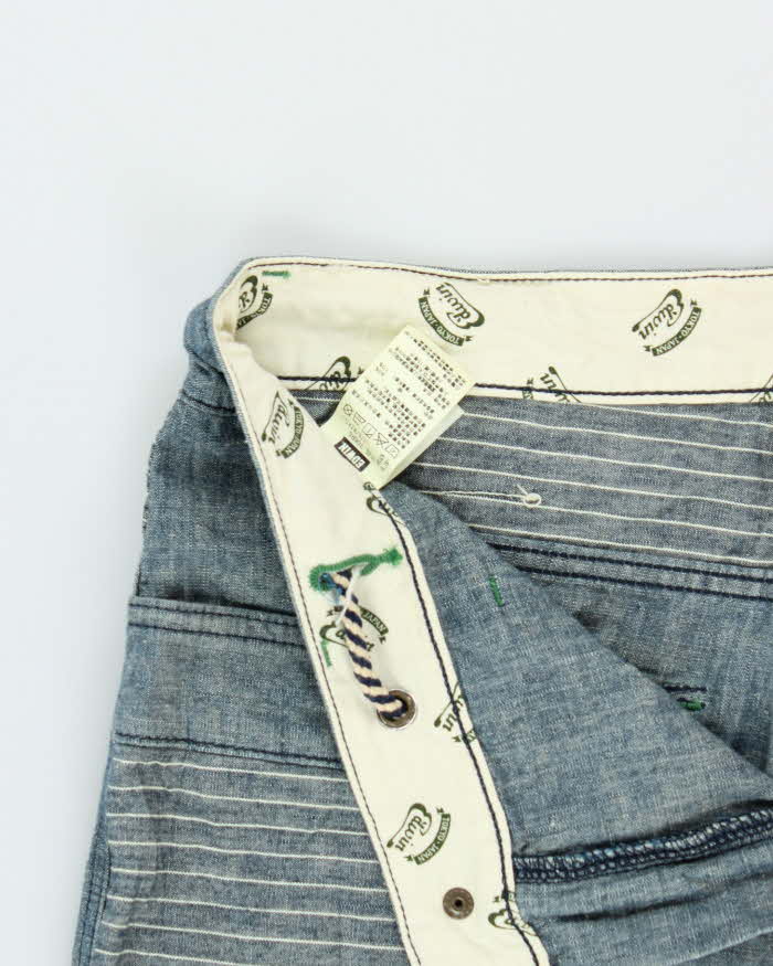 Vintage Edwin 760RS Chambray Denim Banana Fibre Relaxed Straight Leg Trousers - W36 L32