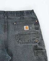 Vintage Carhartt B01 Made In USA Double Front Duck Loose Original Distressed Carpenter Trousers - W36 L30