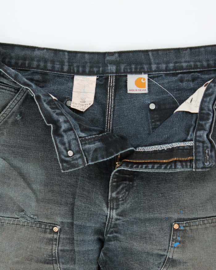 Vintage Carhartt B01 Made In USA Double Front Duck Loose Original Distressed Carpenter Trousers - W36 L30