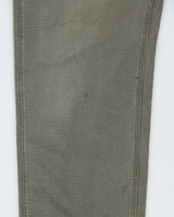 Vintage Y2K 00s Carhartt Khaki Duck Canvas Wide Leg Cargo Workwear Trousers - W32 L32