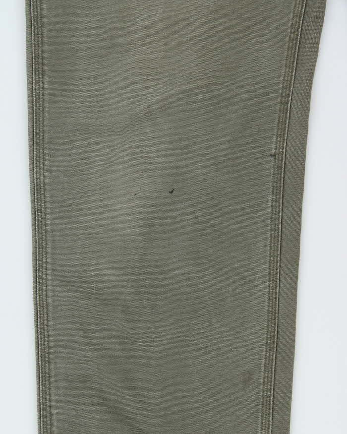 Vintage Y2K 00s Carhartt Khaki Duck Canvas Wide Leg Cargo Workwear Trousers - W32 L32