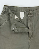 Vintage Y2K 00s Carhartt Khaki Duck Canvas Wide Leg Cargo Workwear Trousers - W32 L32