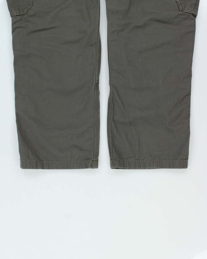 Vintage Carhartt B342 Ripstop Double Knee Khaki Canvas Relaxed Fit Workwear Trousers - W32 L32