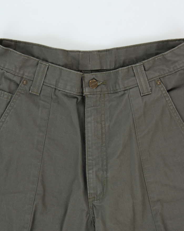 Vintage Carhartt B342 Ripstop Double Knee Khaki Canvas Relaxed Fit Workwear Trousers - W32 L32