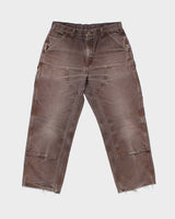 Vintage Y2K 00s Carhartt B01 Made In USA Double Knee Distressed Canvas Dungaree Fit Carpenter Trousers - W34 L28