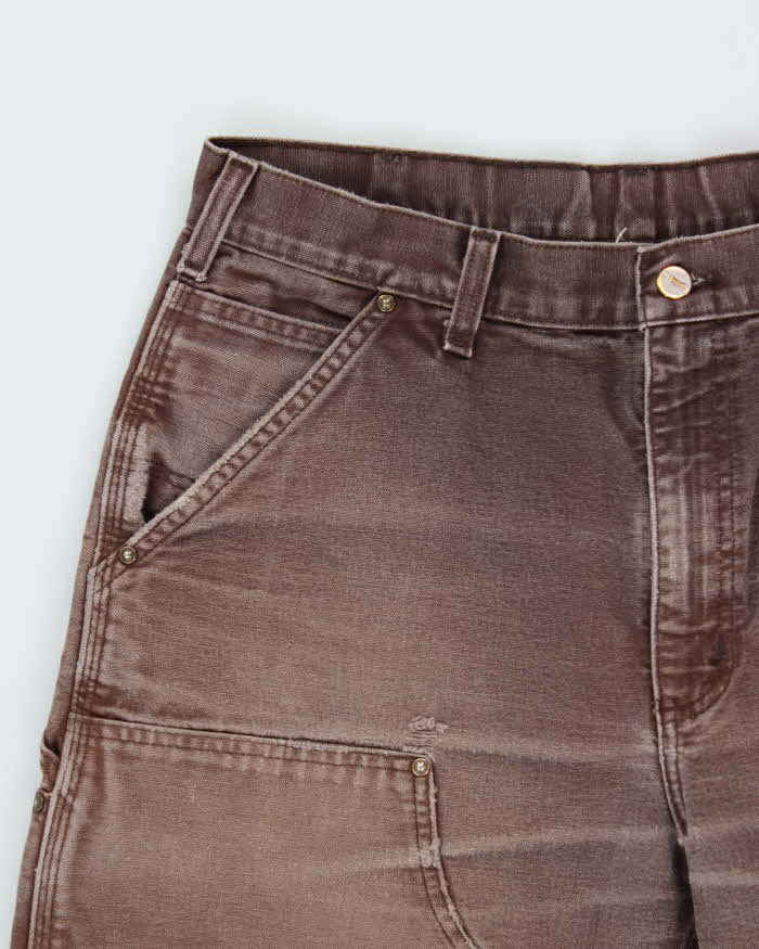 Vintage Y2K 00s Carhartt B01 Made In USA Double Knee Distressed Canvas Dungaree Fit Carpenter Trousers - W34 L28