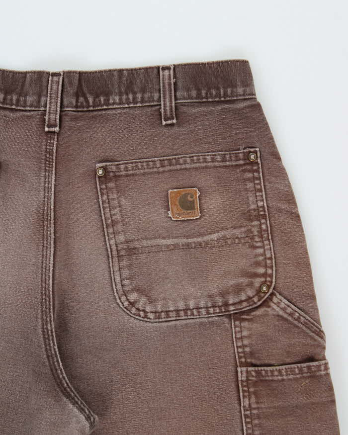 Vintage Y2K 00s Carhartt B01 Made In USA Double Knee Distressed Canvas Dungaree Fit Carpenter Trousers - W34 L28