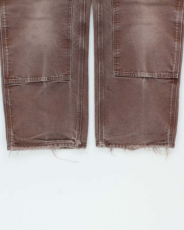 Vintage Y2K 00s Carhartt B01 Made In USA Double Knee Distressed Canvas Dungaree Fit Carpenter Trousers - W34 L28