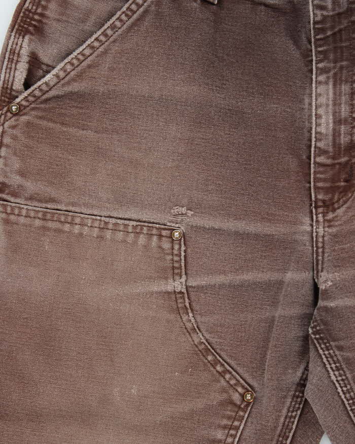 Vintage Y2K 00s Carhartt B01 Made In USA Double Knee Distressed Canvas Dungaree Fit Carpenter Trousers - W34 L28