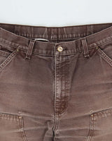 Vintage Y2K 00s Carhartt B01 Made In USA Double Knee Distressed Canvas Dungaree Fit Carpenter Trousers - W34 L28