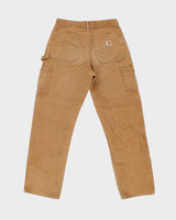 Vintage Carhartt B01 Made In USA Double Knee Tan Canvas Relaxed Fit Carpenter Trousers - W30 L31