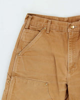 Vintage Carhartt B01 Made In USA Double Knee Tan Canvas Relaxed Fit Carpenter Trousers - W30 L31