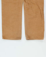 Vintage Carhartt B01 Made In USA Double Knee Tan Canvas Relaxed Fit Carpenter Trousers - W30 L31