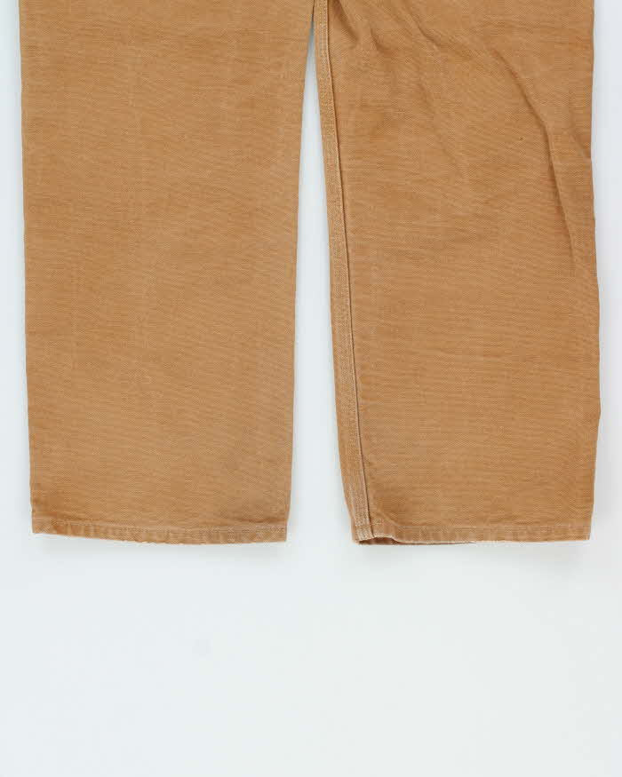 Vintage Carhartt B01 Made In USA Double Knee Tan Canvas Relaxed Fit Carpenter Trousers - W30 L31