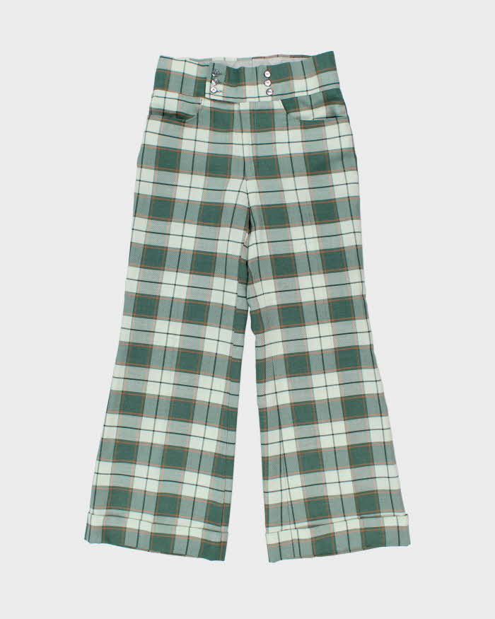 Vintage 1970s Day's Canaday's Tartan Bell Bottom Flared Trousers - W31 L30