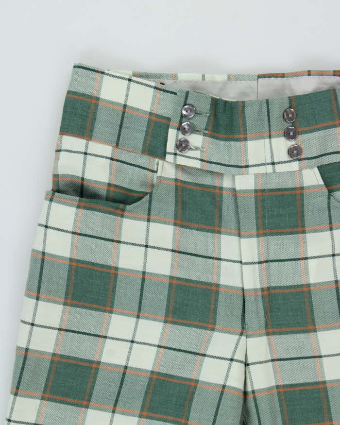 Vintage 1970s Day's Canaday's Tartan Bell Bottom Flared Trousers - W31 L30