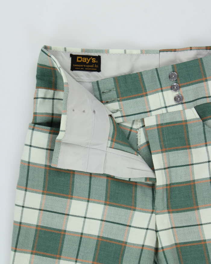 Vintage 1970s Day's Canaday's Tartan Bell Bottom Flared Trousers - W31 L30