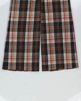 Vintage 1970s Rendale Wool Blend High Waisted Tartan Bell Bottom Flared Trousers - W30 L34