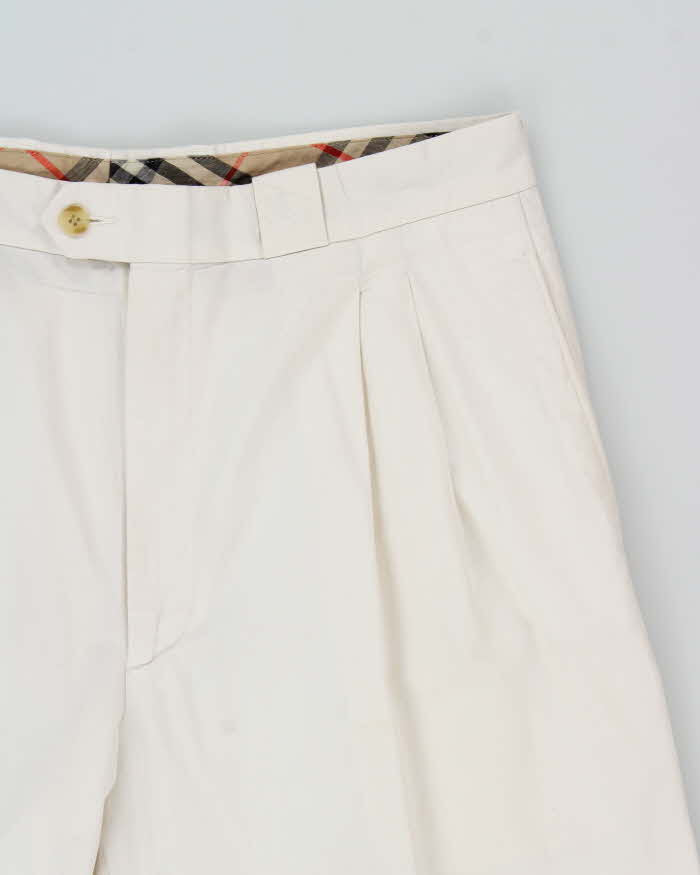 Vintage 1990s Burberry Pleated Relaxed Fit Summer Trousers - W32 L30