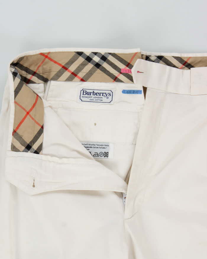 Vintage 1990s Burberry Pleated Relaxed Fit Summer Trousers - W32 L30