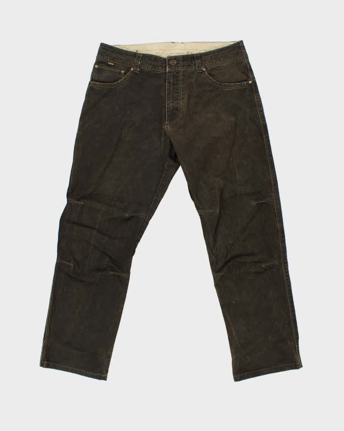 Vintage Kuhl Ryder Waxed Cotton Patina Dye Straight Leg Mountaineering Trousers - W34 L30