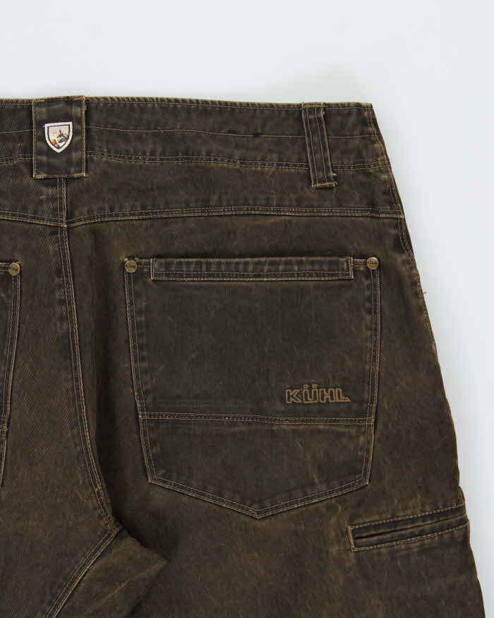 Vintage Kuhl Ryder Waxed Cotton Patina Dye Straight Leg Mountaineering Trousers - W34 L30