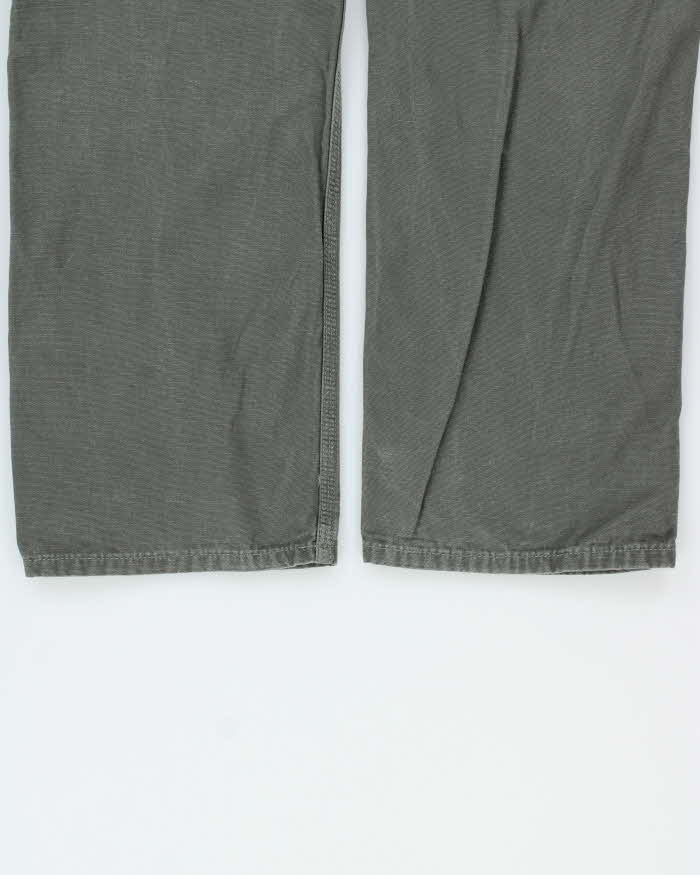 Vintage Carhartt B159 Dark Moss Canvas Loose Fit Carpenter Trousers - W30 L32