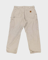 Vintage Carhartt B151 Canvas Tan Original Dungaree Fit Trousers - W36 L30