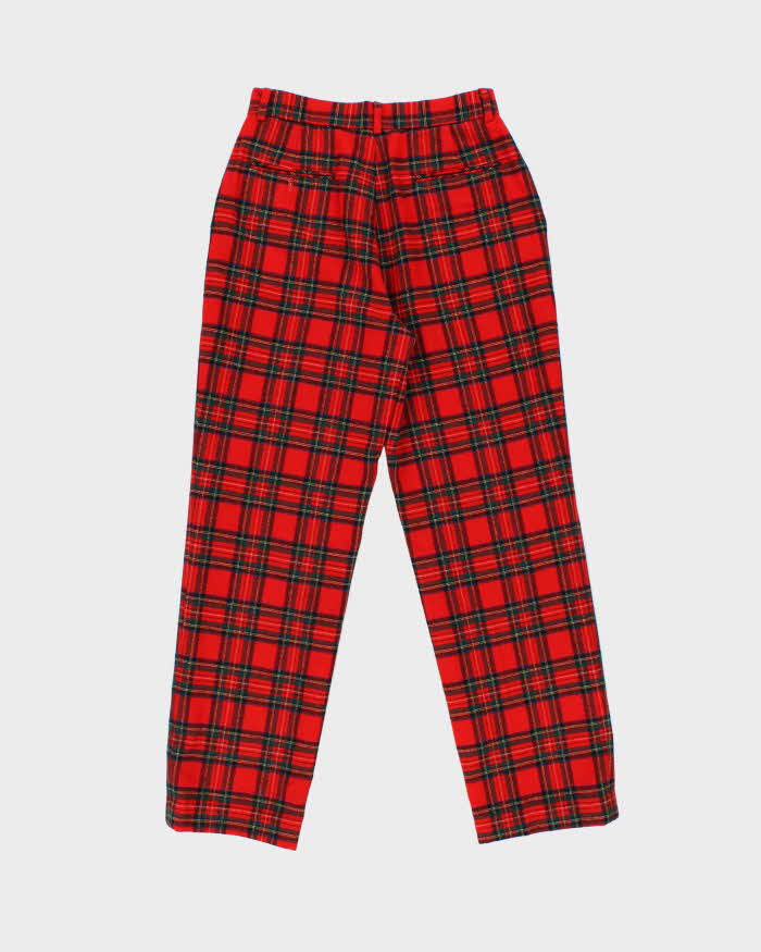 Vintage 1990s Pure Wool Royal Stewart Tartan Relaxed Fit Trousers - W28 L29