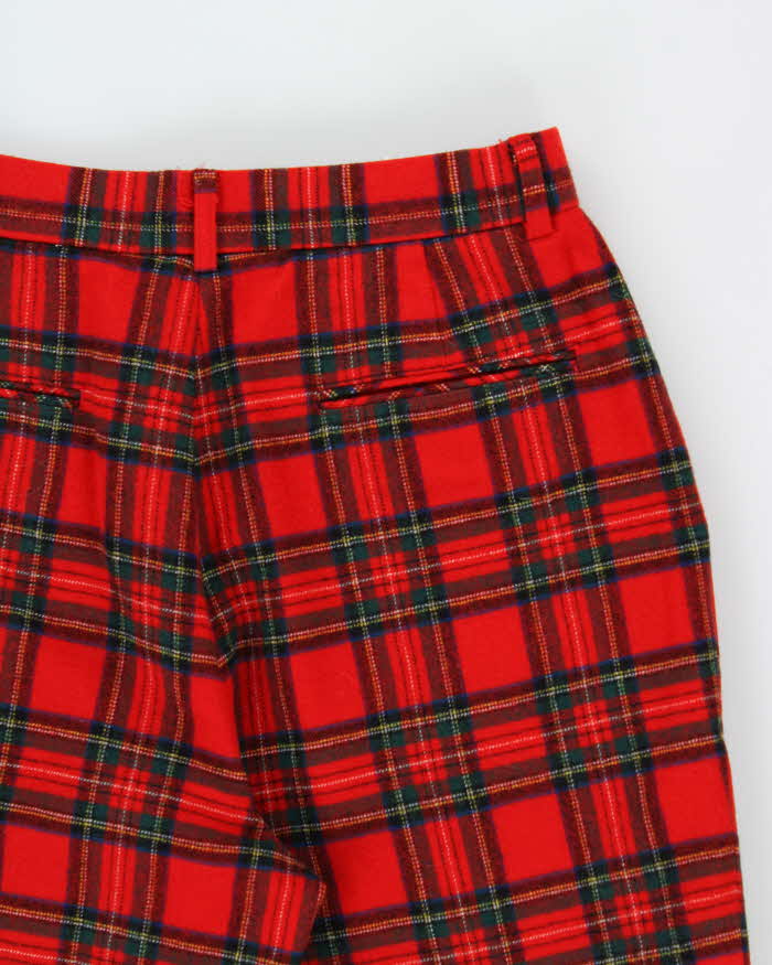 Vintage 1990s Pure Wool Royal Stewart Tartan Relaxed Fit Trousers - W28 L29