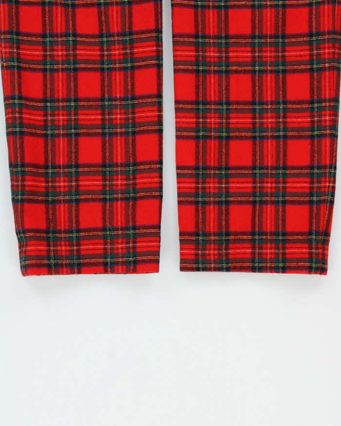 Vintage 1990s Pure Wool Royal Stewart Tartan Relaxed Fit Trousers - W28 L29
