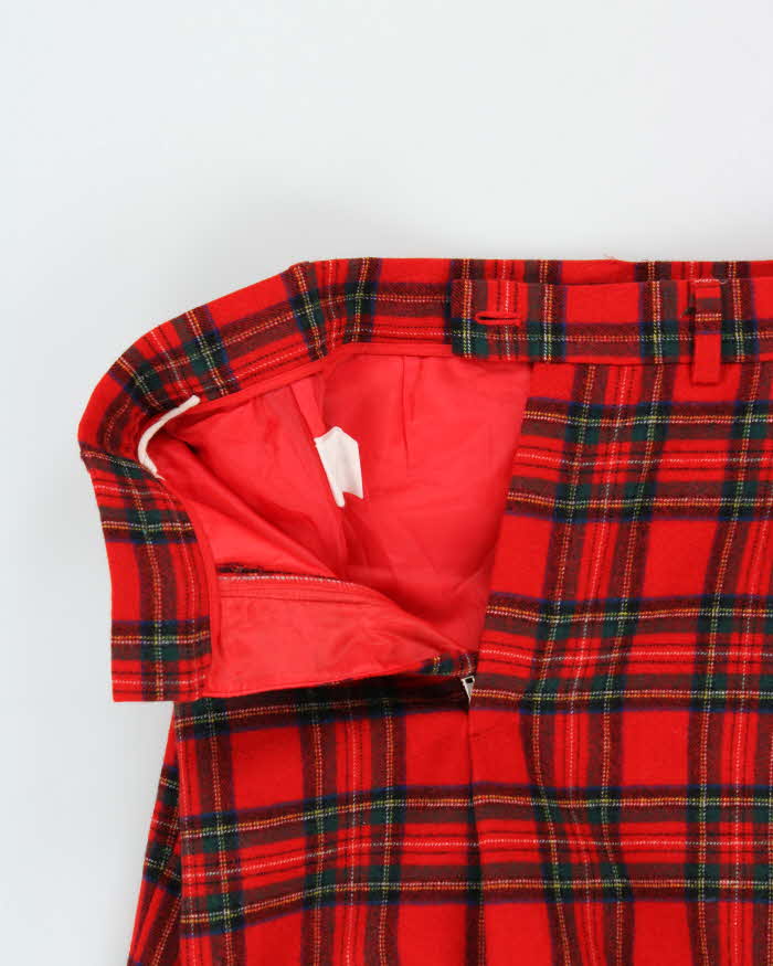 Vintage 1990s Pure Wool Royal Stewart Tartan Relaxed Fit Trousers - W28 L29