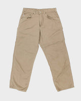 Vintage Carhartt B159 Golden Khaki Loose Original Fit Canvas Carpenter Trousers - W36 L32