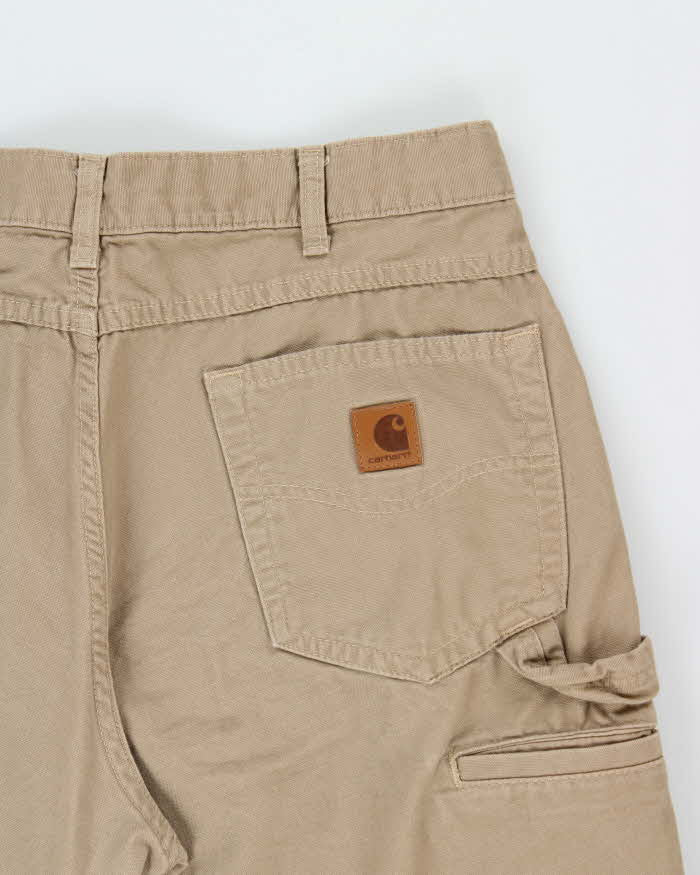 Vintage Carhartt B159 Golden Khaki Loose Original Fit Canvas Carpenter Trousers - W36 L32