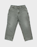 Vintage Carhartt B11 Moss Original Duck Canvas Dungaree Fit Carpenter Trousers - W34 L28
