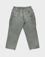 Vintage Carhartt B11 Moss Original Duck Canvas Dungaree Fit Carpenter Trousers - W34 L28
