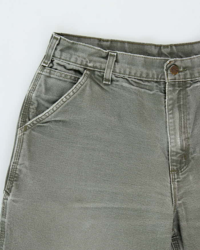 Vintage Carhartt B11 Moss Original Duck Canvas Dungaree Fit Carpenter Trousers - W34 L28