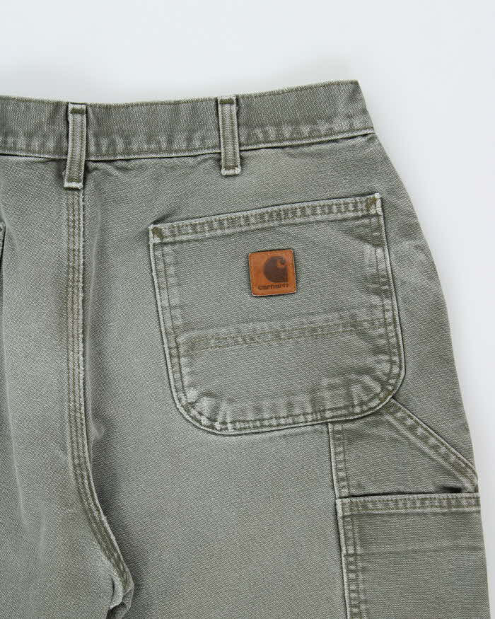 Vintage Carhartt B11 Moss Original Duck Canvas Dungaree Fit Carpenter Trousers - W34 L28