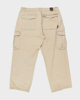 Vintage Y2K 00s Ecko UNLTD 'Massive Pant' Heavyweight Tan Ultra Wide Leg Cargo Trousers - W40 L31