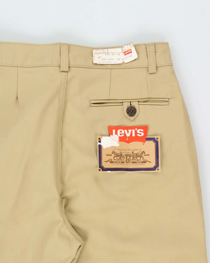 DSWT 1979 Levi's White Tab Made In Italy Double Pleated Straight Leg Trousers - W30 L36