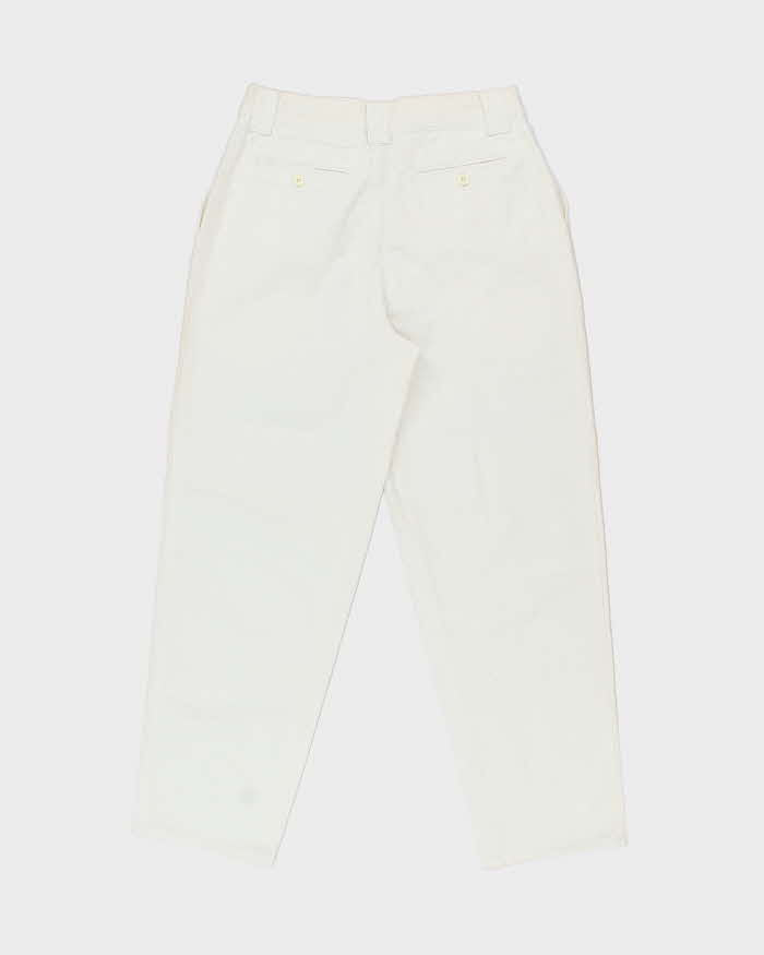 DSWT 1980s Benetton High Waisted Heavy Cotton Tube Trousers - W30 L30