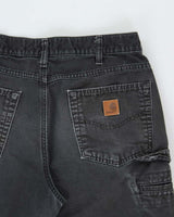 Vintage Carhartt B159 Canvas Loose Fit Carpenter Workwear Trousers - W32 L32